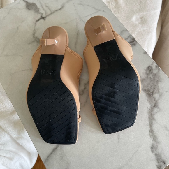 Zara neoprene nude heels sandals 38 - Picture 3 of 3